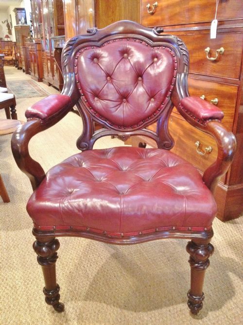 Mahogany Desk Chair  /  Carver Chair