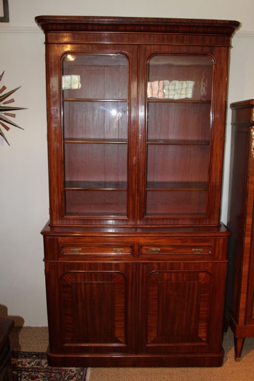Victorian Mahogany 2 Part Bookcase