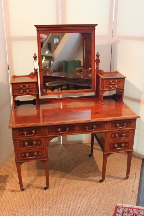Edwardian Mahogany and Inlaid Dressing Table