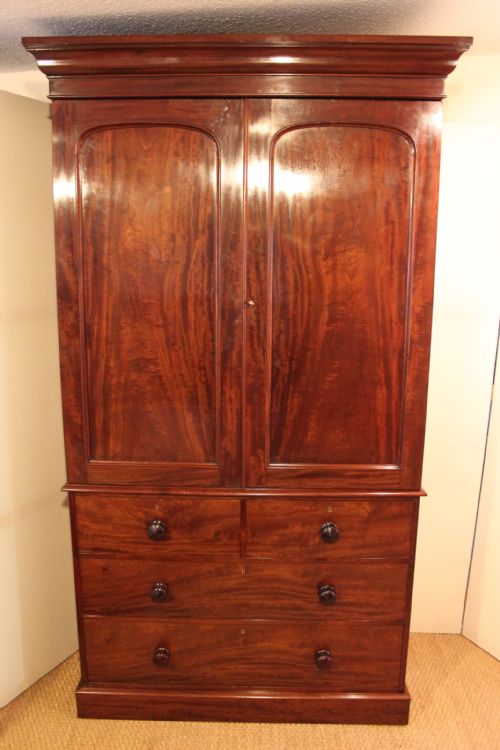 Victorian Mahogany Linen Press