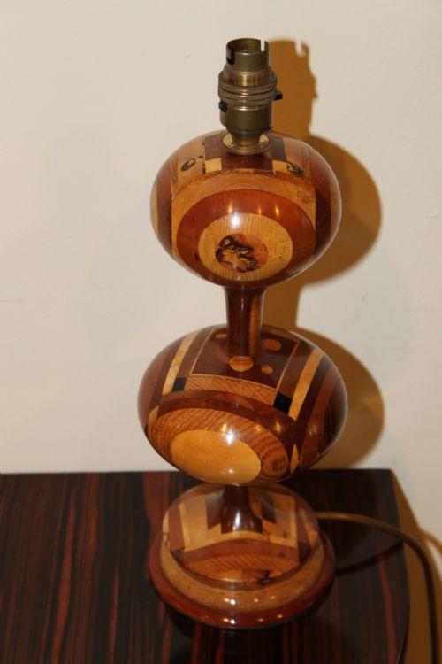 Art Deco Wooden Table Lamp