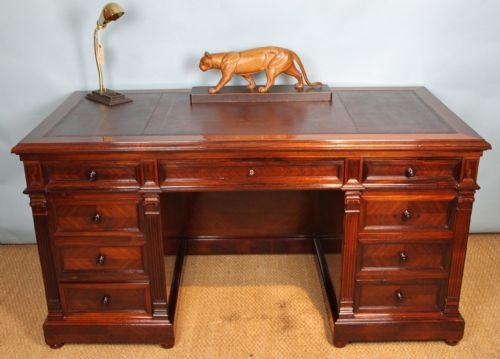 Antique Rosewood Pedestal Desk