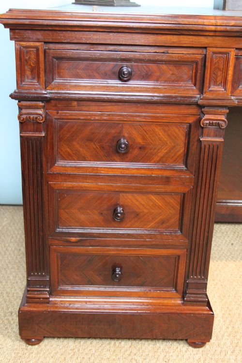 fig 1. ANTIQUE ROSEWOOD PEDESTAL DESK