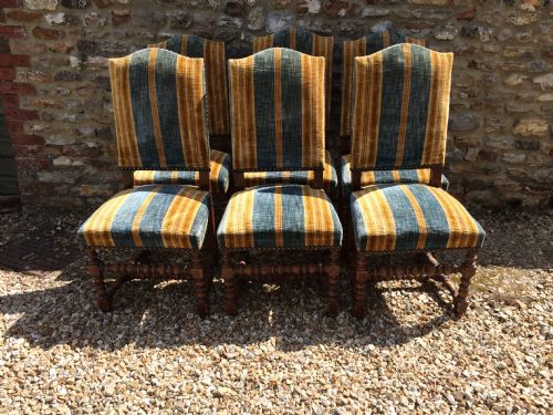 Set 6 Walnut Framed Chairs