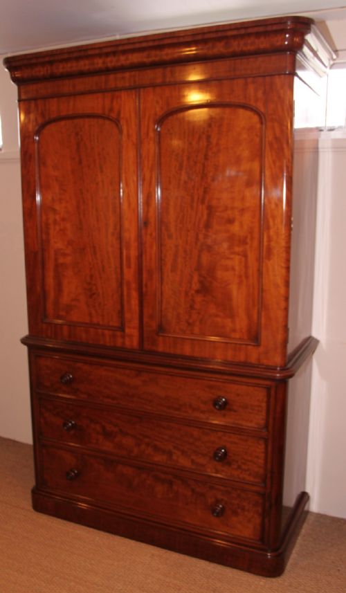 Victorian Mahogany Linen Press