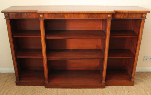 Mahogany Breakfront Open Bookcase