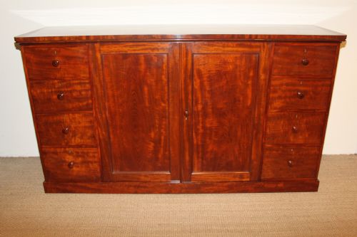 Victorian Mahogany Long Low Linen Press ( Holland & Sons )