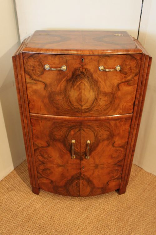 Art Deco Walnut Cocktail Cabinet