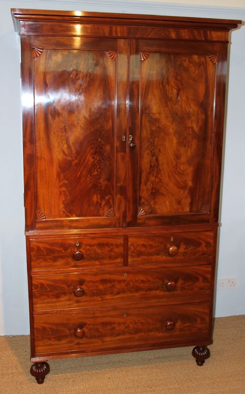 George IV Mahogany Linen Press