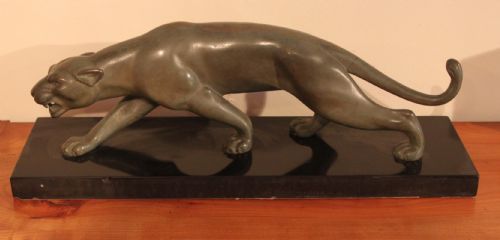 Art Deco Bronze Panther by S Melani
