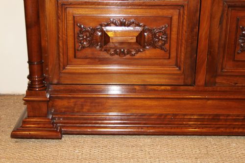 fig 1. 19th century 3 door walnut bookcase