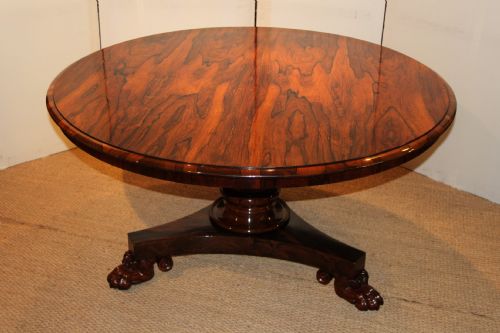 George IV Rosewood Round Dining Table / Centre Table
