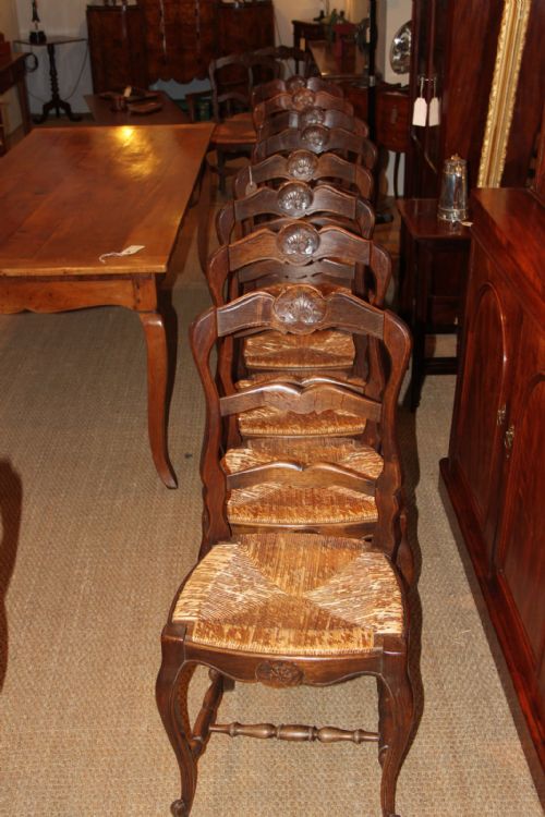 Set of 8 Oak Chairs