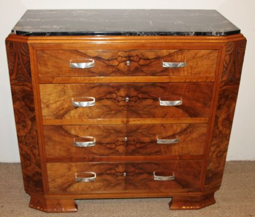 Art Deco Burr Walnut Chest of Drawers