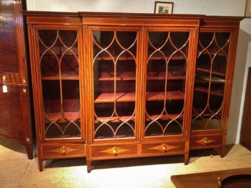 Superb C19 Mahogany Breakfront Bookcase