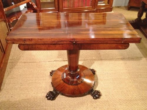 fig 1. SUPERB MID C19 ROSEWOOD CARD TABLE