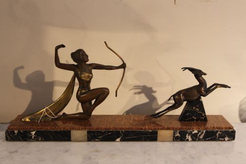 Art Deco Spelter Figure Diana the Huntress