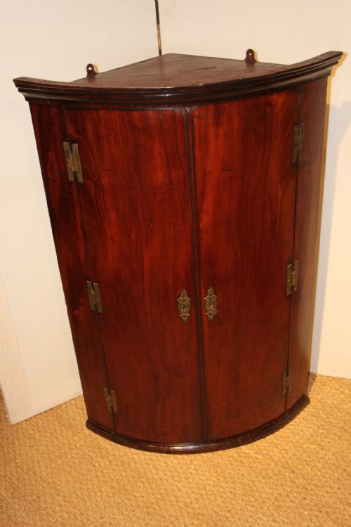 Georgian Mahogany Bowfronted Corner Cupboard