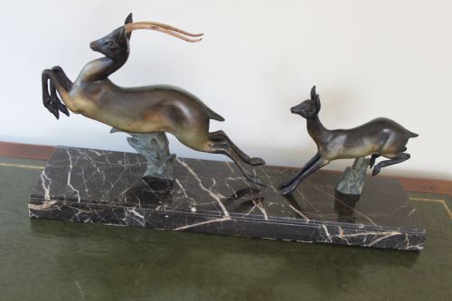 Art Deco Spelter Antelope by Rochard