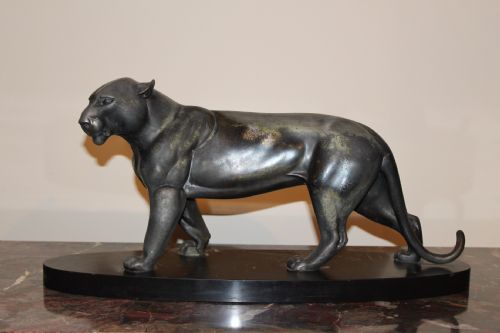 Large Art Deco Spelter Panther