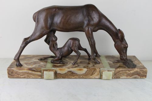 Large Art Deco Spelter Group