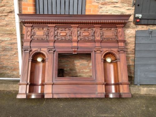 Huge Mahogany Fire Surround