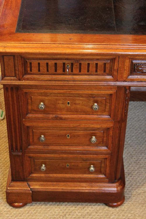 fig 1. Large walnut pedestal desk