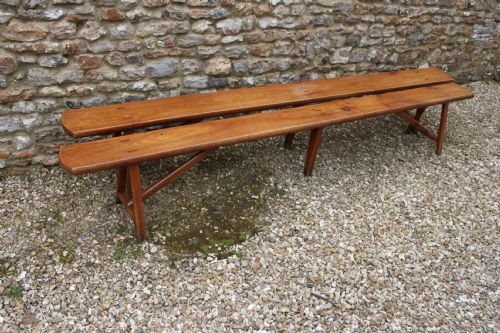 Large Pair of 19th Century Cherrywood Benches