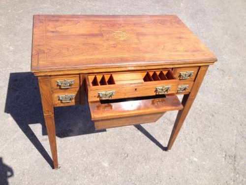 fig 1. INLAID ROSEWOOD SEWING TABLE