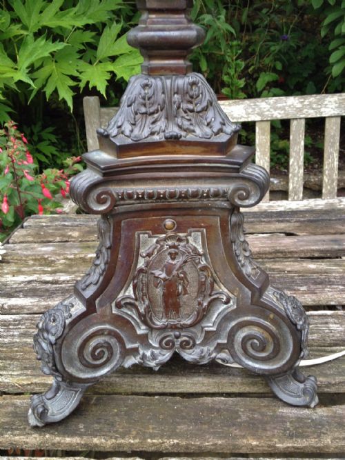Tall  Bronze Candlestick  32" High