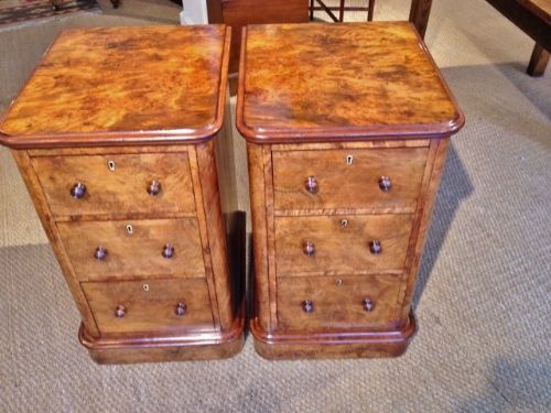 Bedside Cabinets in Burr Walnut