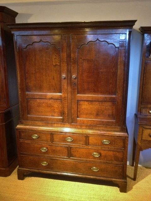 Antique Wardrobe  Cupboard Oak C 1800