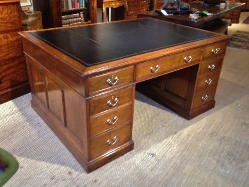Large Antique Walnut Partners Desk C1910