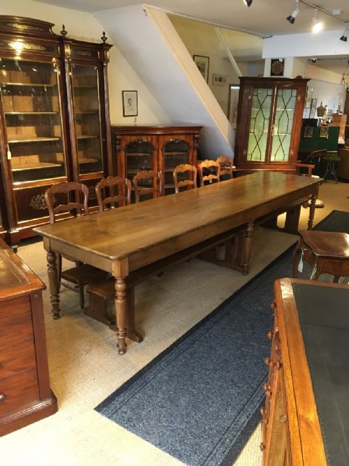 Chestnut Farmhouse Table 12ft Long