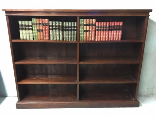 Mahogany Bookcase Open Fronted English C 1900