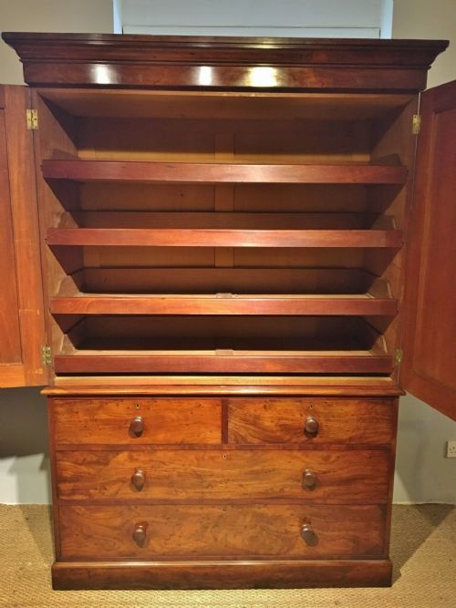 fig 2. LINEN PRESS, MAHOGANY. C 1860