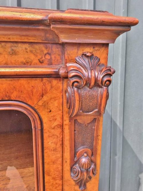 fig 1. 19TH CENTURY WALNUT BOOKCASE SIDE CABINET