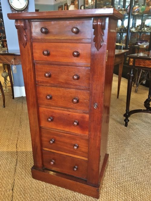 Beautiful 19th Century Mahogany Wellington Chest.