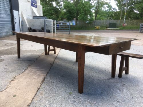 fig 1. Long and wide chestnut farmhouse table