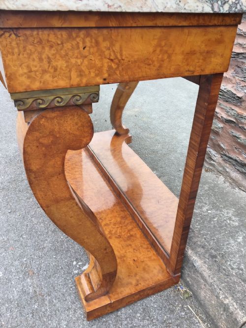 fig 1. Early 20th CENTURY AMBOYNA CONSOLE TABLE