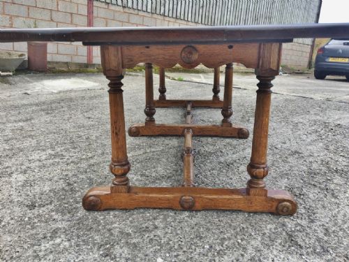 fig 1. Farmhouse table Oak dining table.