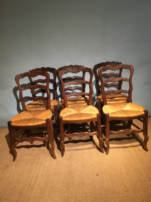 Set 6 Country Oak Farmhouse Chairs