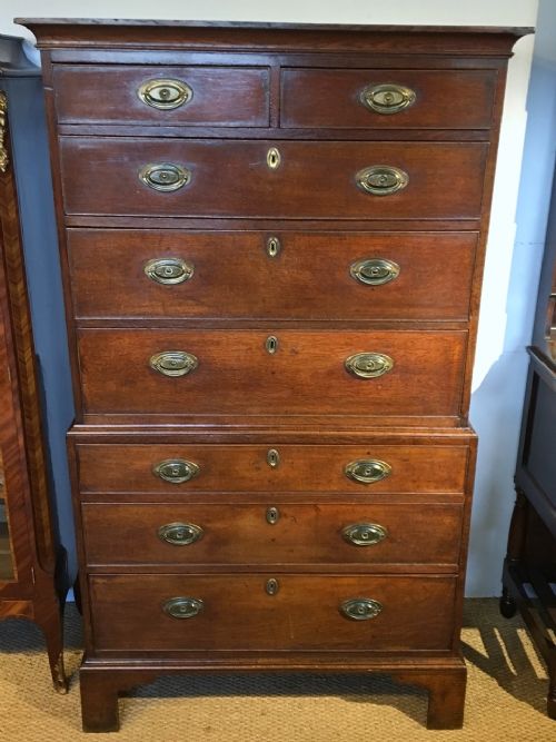 Georgian Chest on Chest. Oak C 1790