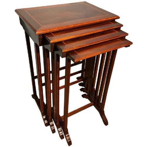 Nest of 4 Mahogany Tables