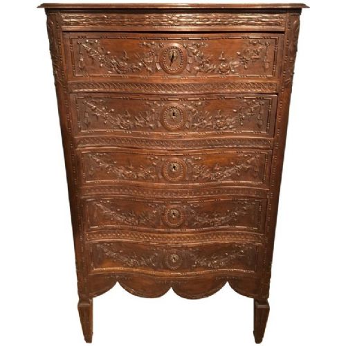 Tall Oak Chest of Drawers