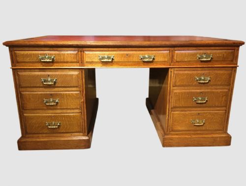fig 1. OAK WRITING DESK. C1890