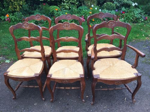 French  Kitchen Dining Country Chairs. C 1940,S    Set of 6