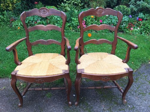 fig 1. French Kitchen Dining Country Chairs. C 1940,s set of 6
