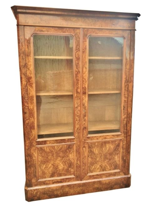 fig 2.  Bookcase, figured Walnut. C 1870