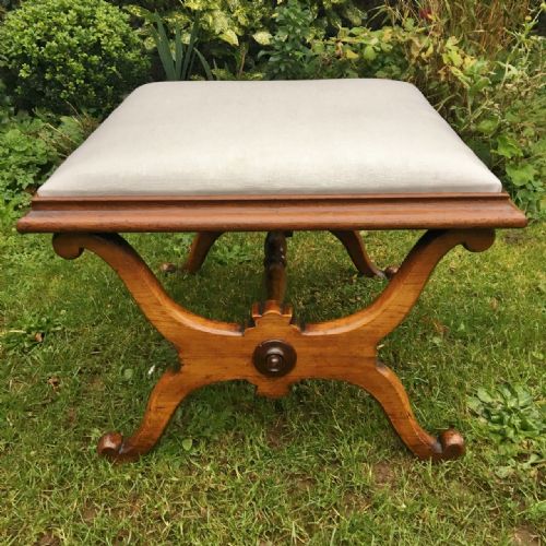 Stool X-frame in Rosewood. . C 1850